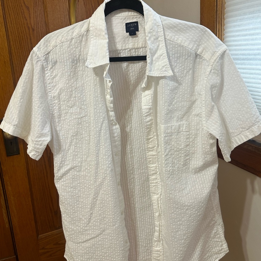 J. Crew White Casual Button Down Shirt Lightweight